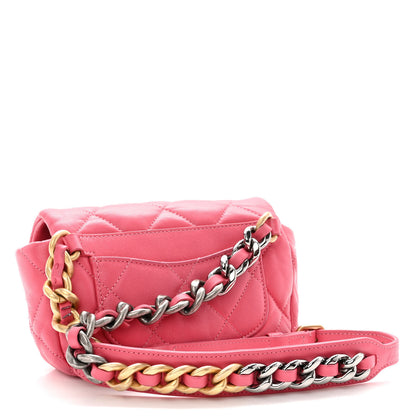 Chanel Lambskin Quilted Chanel 19 Waist Bag Pink 3 of 8