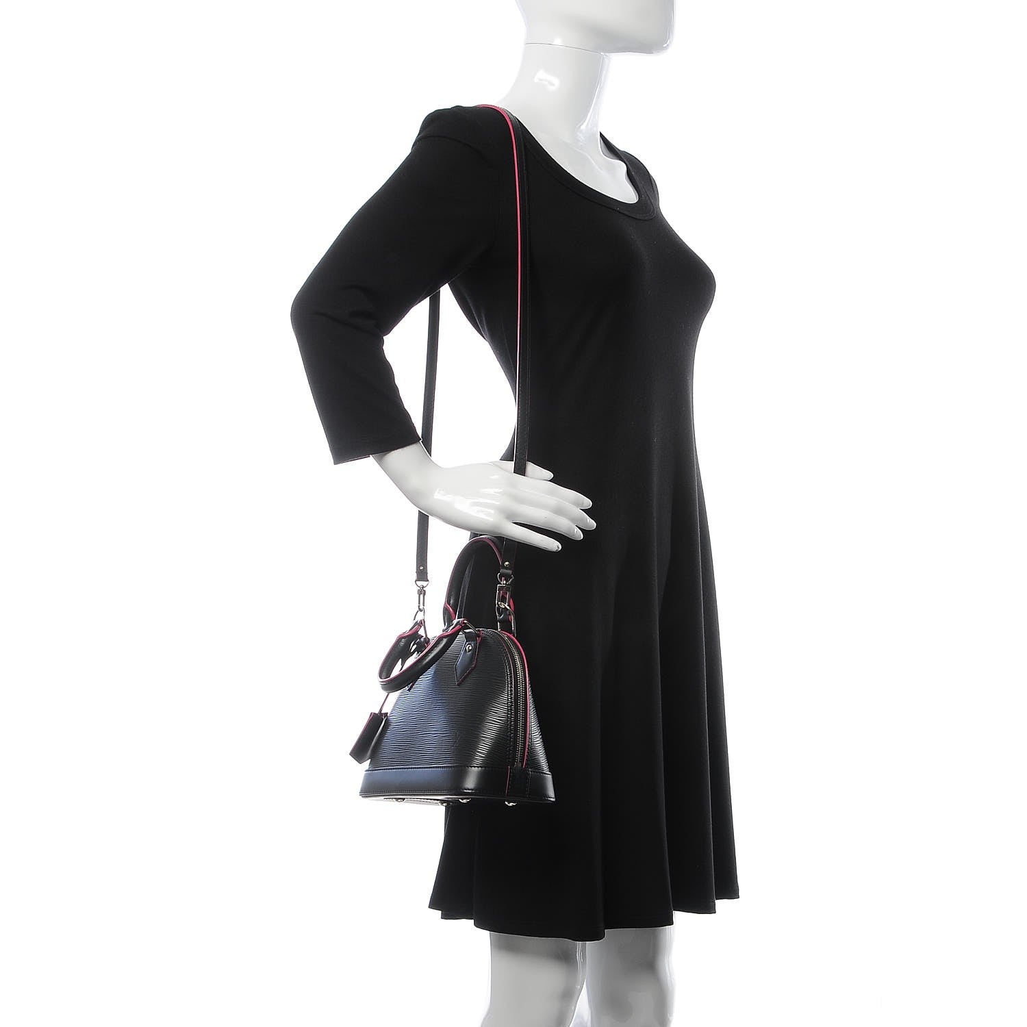 Louis Vuitton Epi Alma BB Black Hot Pink 2 of 8