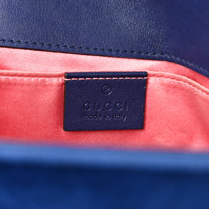 Gucci Velvet Matelasse Mini GG Marmont Shoulder Bag Cobalt Blue 6 of 14