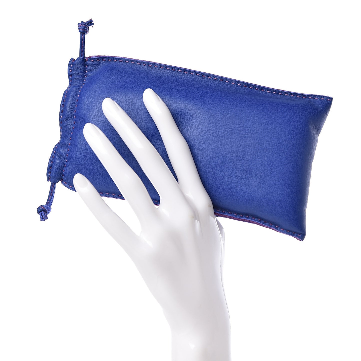 Lambskin Pilo Pouch Bleu Electrique Anemone