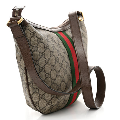 Gucci GG Supreme Monogram Web Small Ophidia Half Moon Hobo Brown 3 of 15