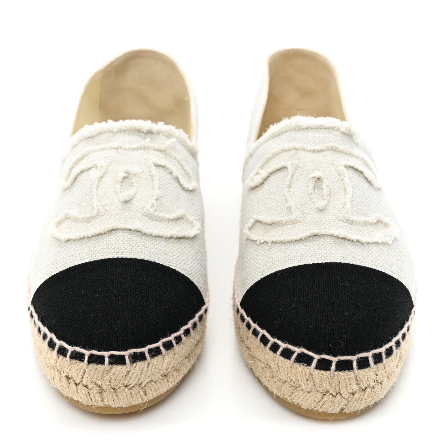 Linen CC Espadrilles 42 Beige Black