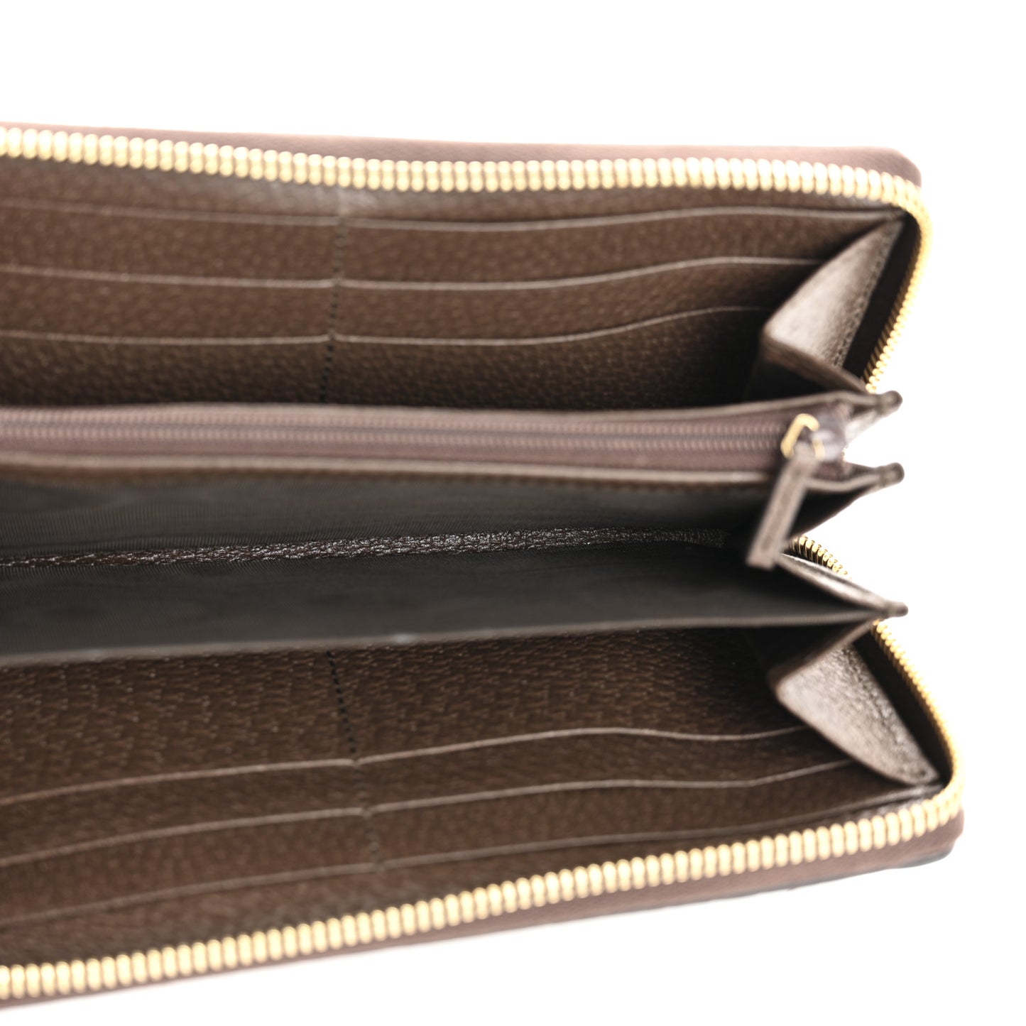 GG Supreme Monogram Web Ophidia Zip Around Wallet Brown
