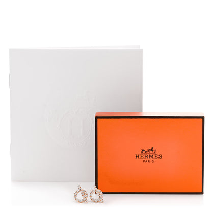 Hermes 18K Rose Gold Diamond Finesse Earrings 5 of 5