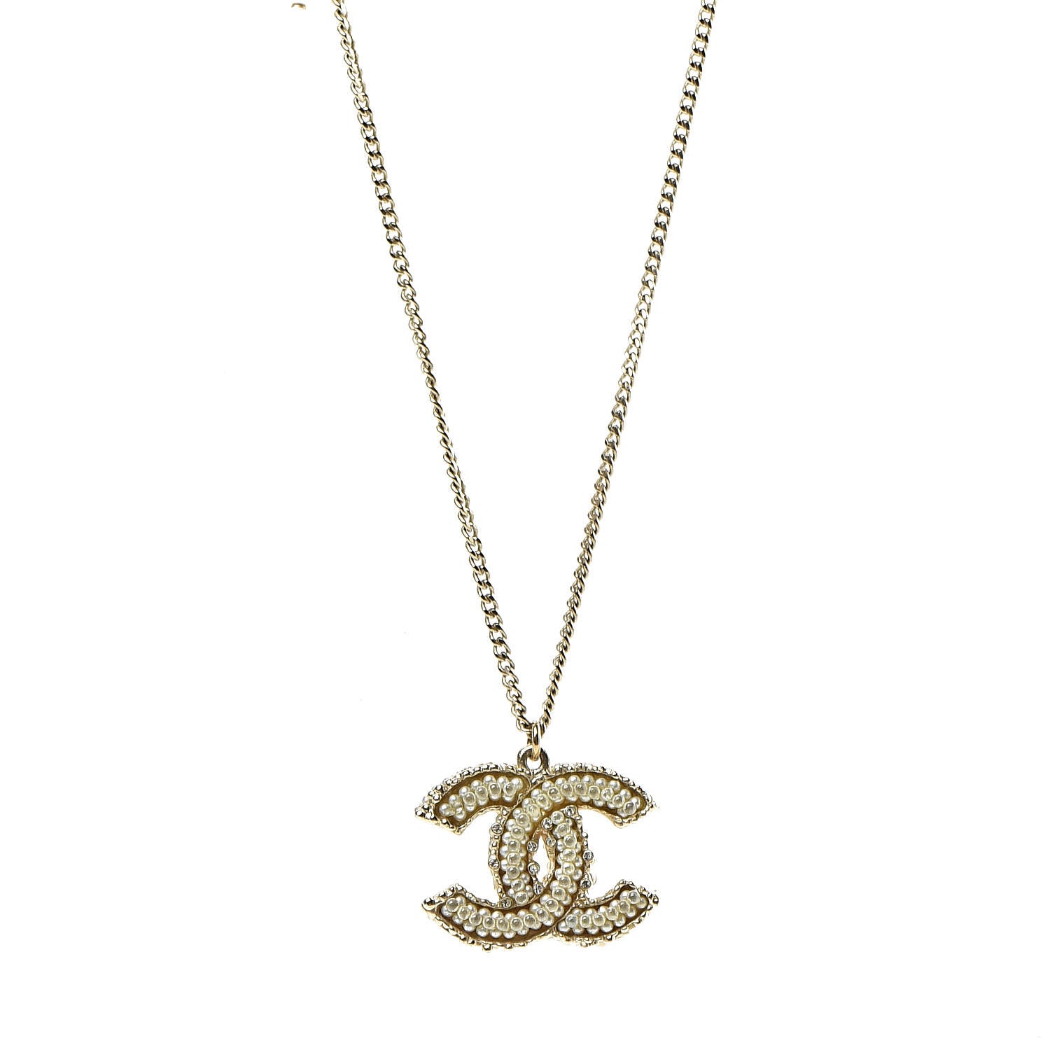 Chanel Pearl CC Pendant Long Necklace Gold 4 of 8
