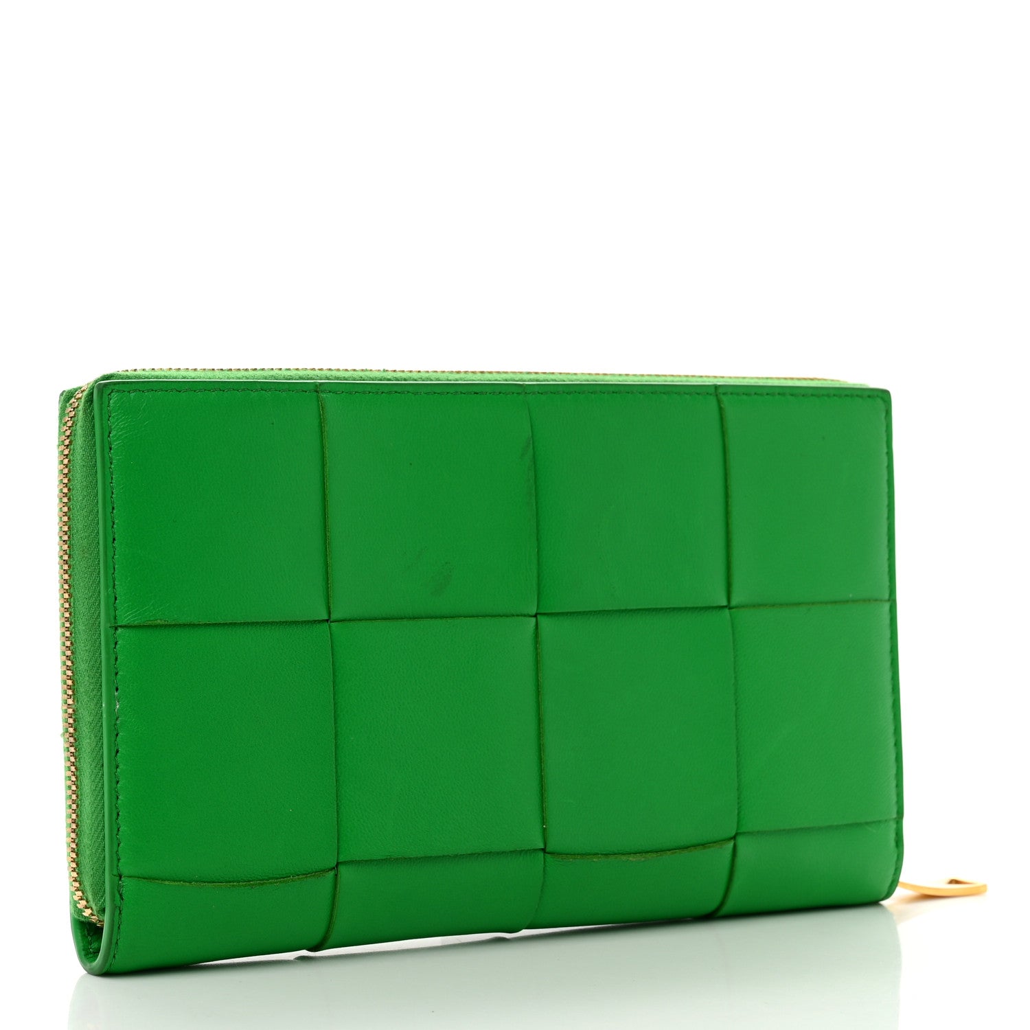 Bottega Veneta Calfskin Maxi Intrecciato Zip Wallet Parakeet 3 of 6