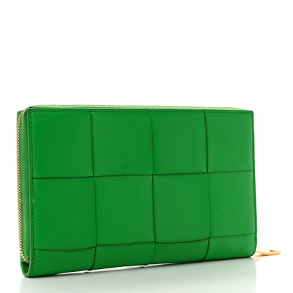 Bottega Veneta Calfskin Maxi Intrecciato Zip Wallet Parakeet 3 of 6