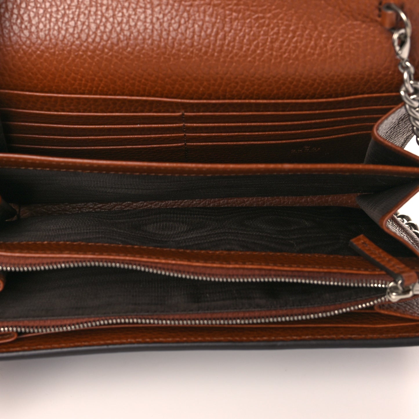 New Denim GG Monogram Dollar Calfskin Enamel Mini Dionysus Chain Wallet Blue Tea Cuir Epilog Electric Blue