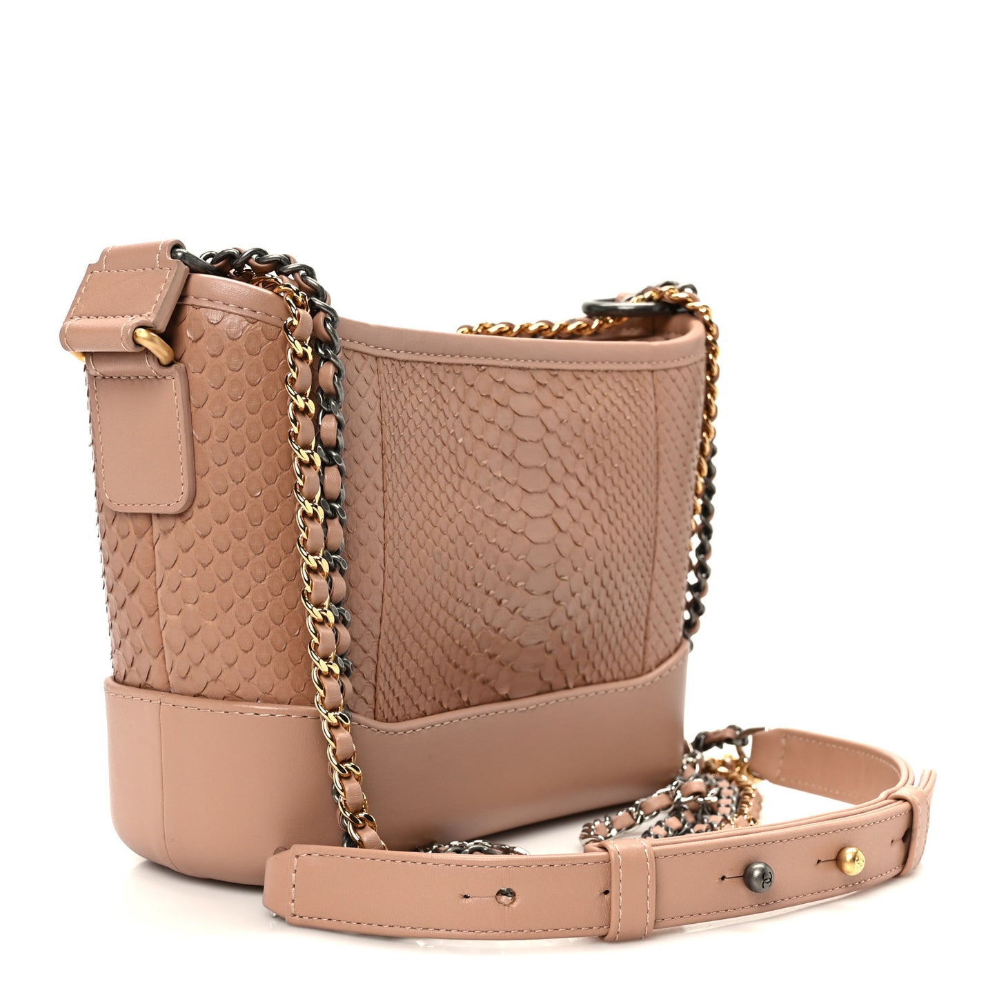 Snakeskin Small Gabrielle Hobo Pink