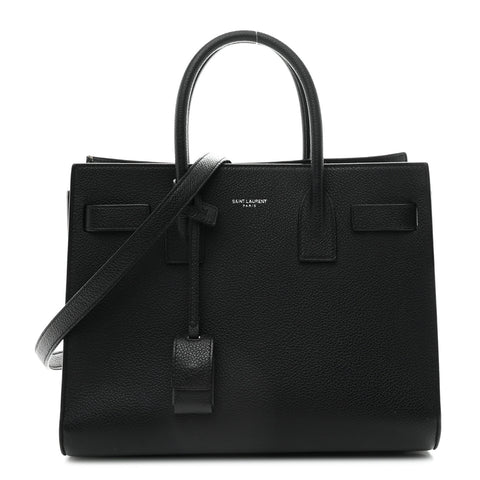 Grained Calfskin Baby Sac De Jour Black