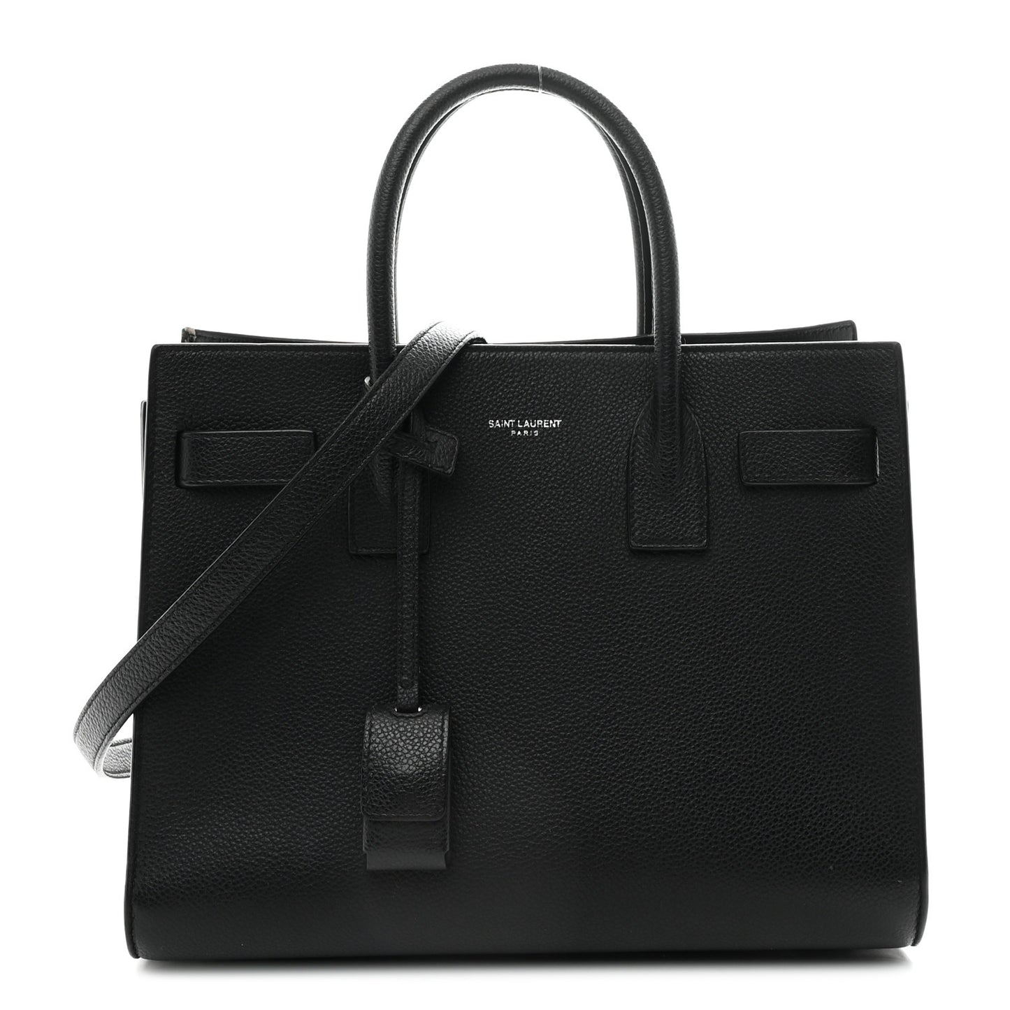 Grained Calfskin Baby Sac De Jour Black