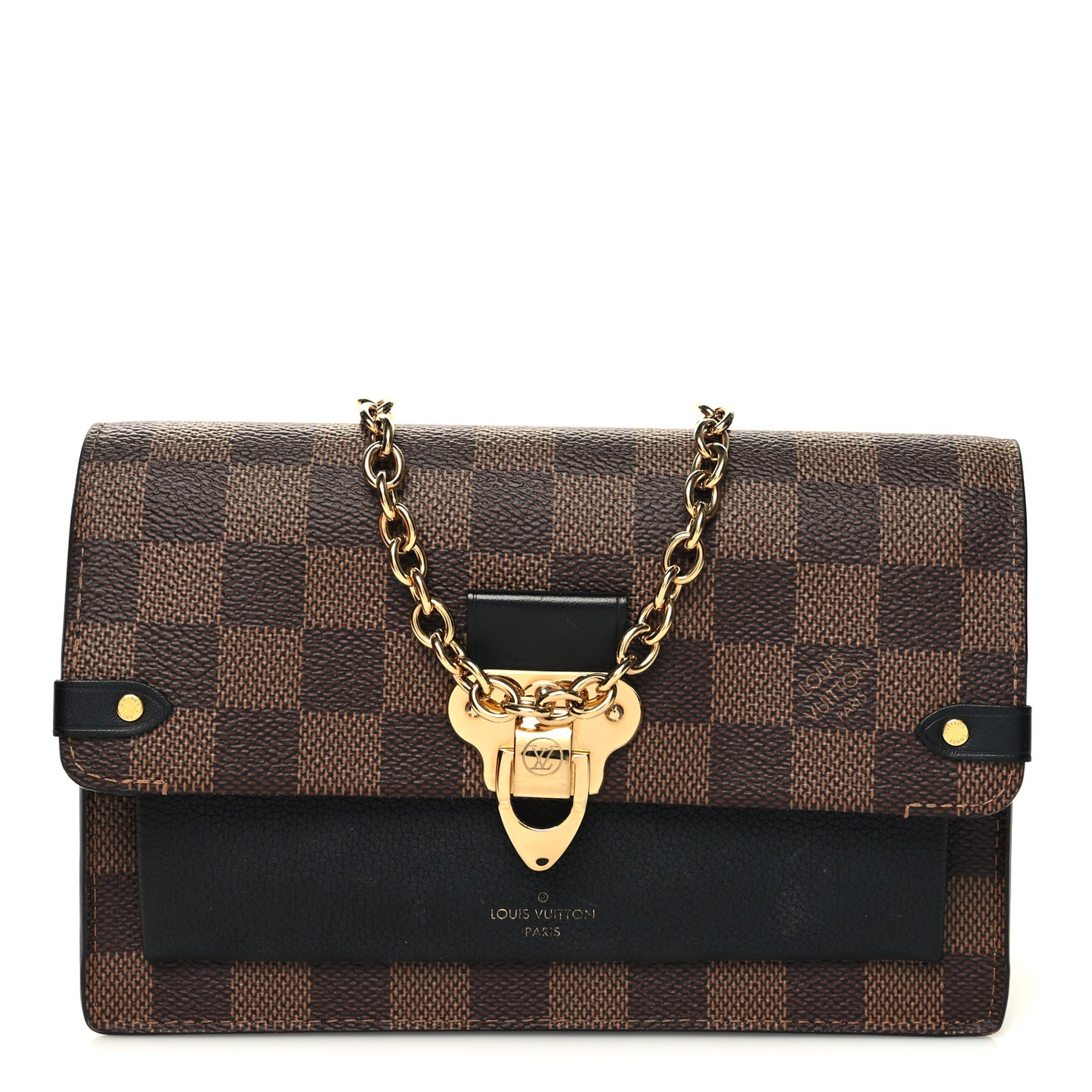 Damier Ebene Vavin Chain Wallet Black