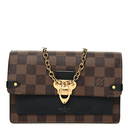 Louis Vuitton Damier Ebene Vavin Chain Wallet Black 1 of 12