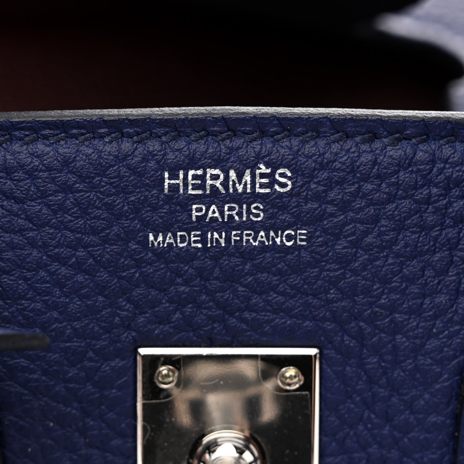 Hermes Togo Swift Officier Birkin 25 Bleu Encre Bordeaux 6 of 10