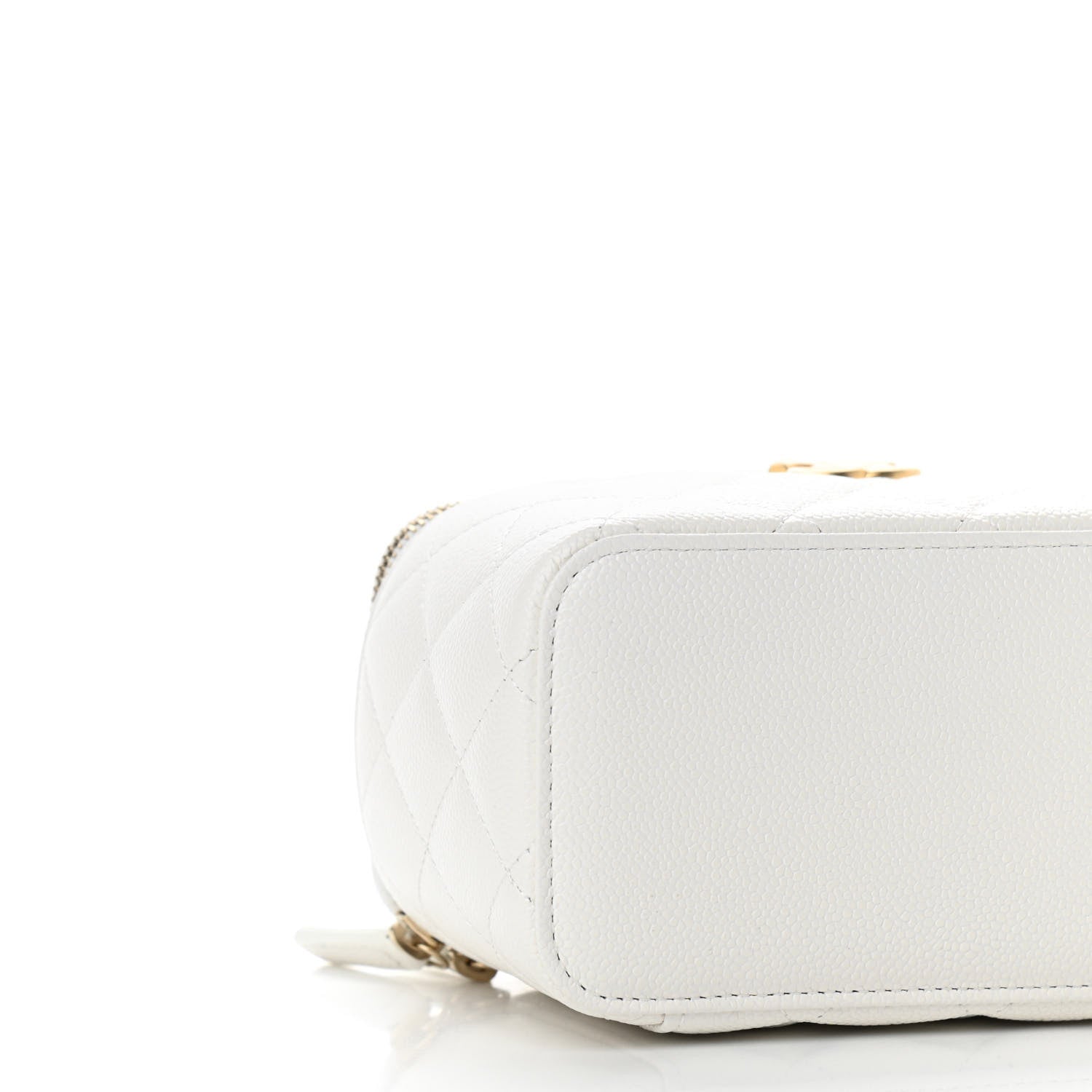Chanel Shiny Caviar Quilted Pick Me Up Vanity Case White 10 of 12