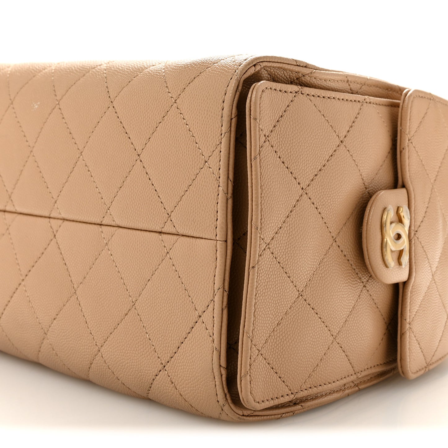 Caviar Quilted Small Chanel 25 Handbag Beige