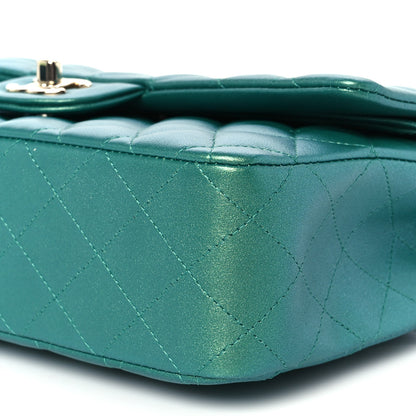 Chanel Iridescent Caviar Quilted Medium Double Flap Green 11 of 12
