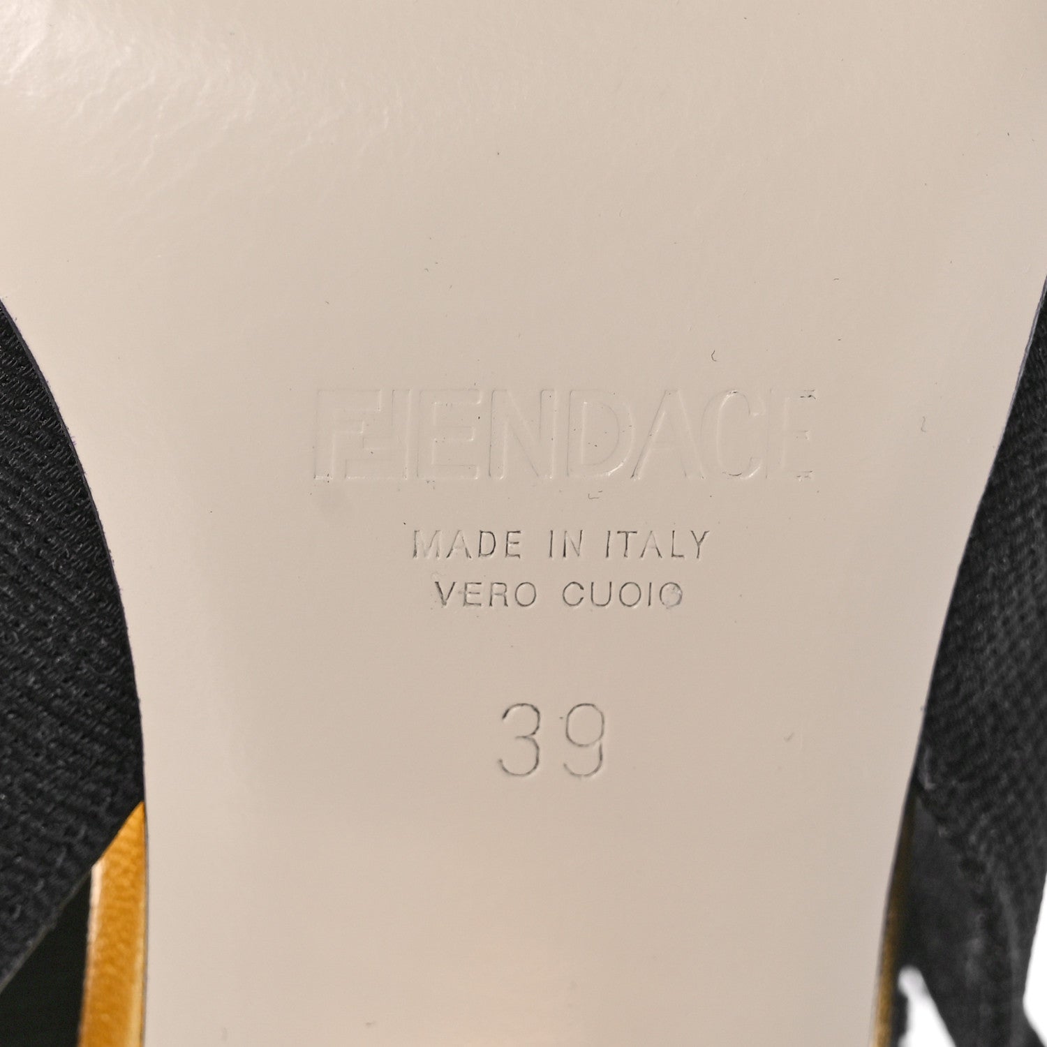Fendi X VERSACE Technical Mesh FF Colibri 85mm Slingback Pumps 39 Tobacco Black 7 of 10