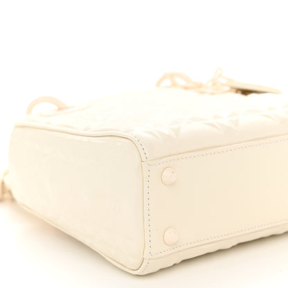 Christian Dior Calfskin Cannage Diamond Mini Lady Dior White 9 of 10