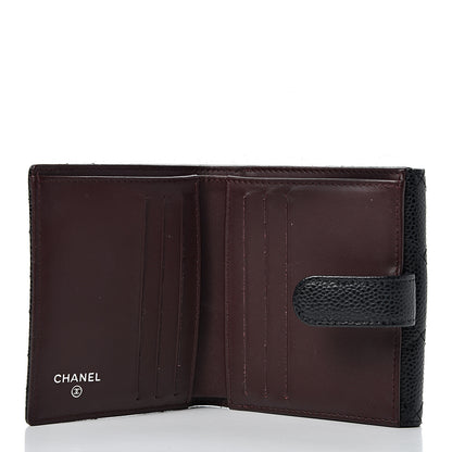 Chanel Caviar Quilted Compact French Flap Wallet Black 4 of 9