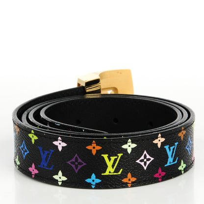 Louis Vuitton Monogram Multicolor LV Cut Reversible Belt 90 36 Black 3 of 6