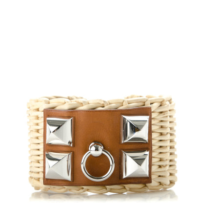 Hermes Barenia Osier Collier De Chien CDC Picnic Bracelet S Fawn 1 of 5