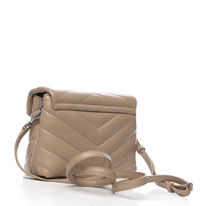 Saint Laurent Calfskin Y Quilted Monogram Toy Loulou Chain Satchel Dusty Grey 2 of 9