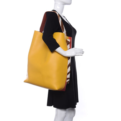 Celine Shiny Smooth Calfskin Zebra Printed Oversized Twisted Cabas Sunflower Light Ruby 2 of 9