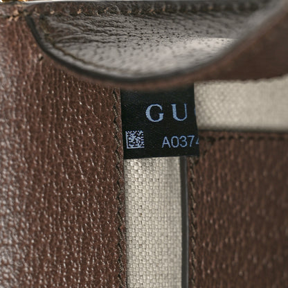 Gucci GG Supreme Monogram Textured Dollar Calfskin Web Mini Ophidia Padlock Top Handle Chain Shoulder Bag Beige Ebony New Acero 7 of 10
