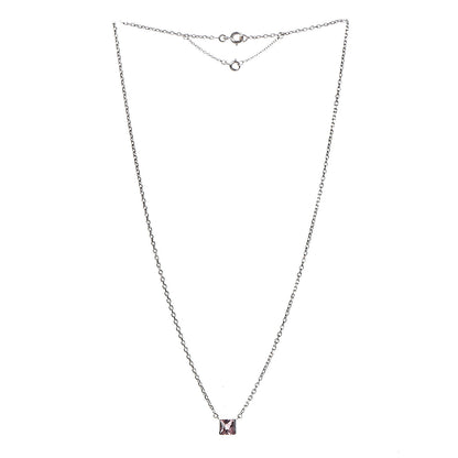 Cartier 18K White Gold Pink Tourmaline Tank Pendant Necklace 3 of 6