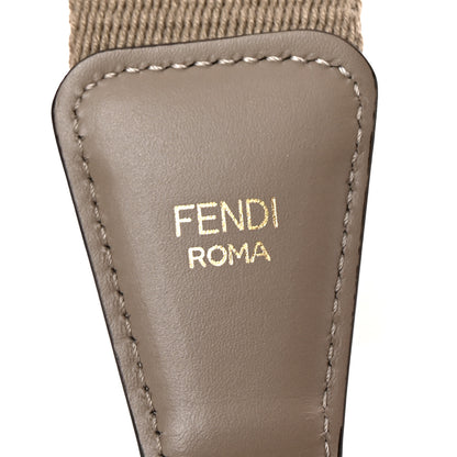 Fendi Jacquard Ribbon Vitello King FF Bi-Color Intreccio Adjustable Strap You Dove White Anthracite 4 of 6