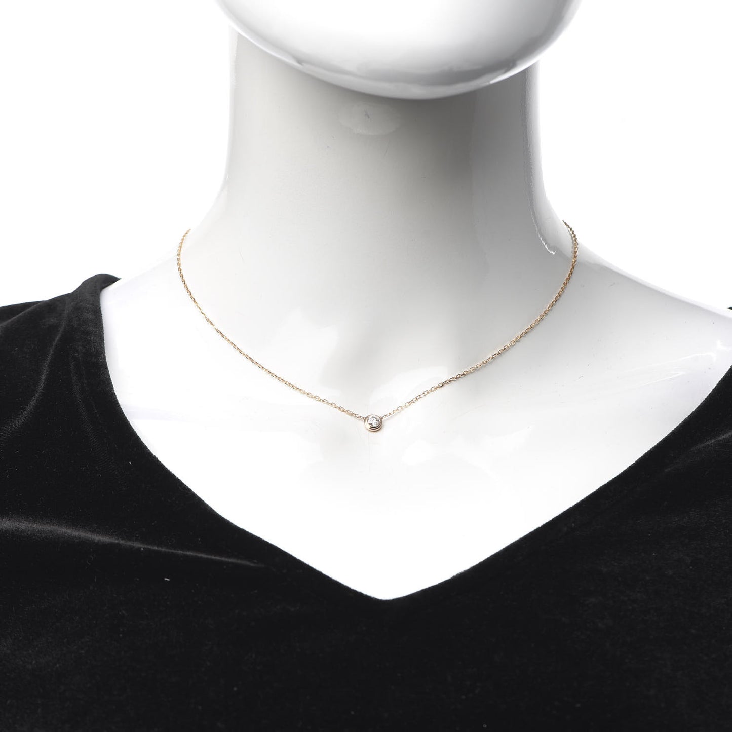 18K Pink Gold Diamond LM D'Amour Pendant Necklace