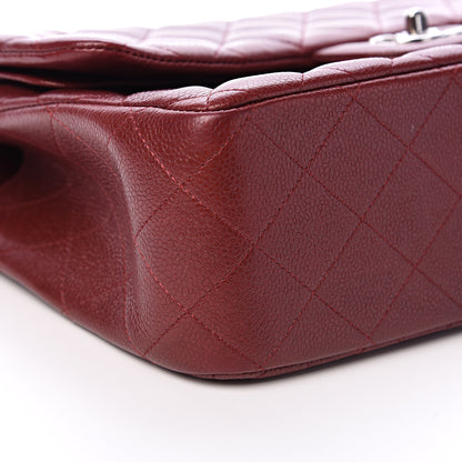 Chanel Caviar Quilted Jumbo Double Flap Dark Red 12 of 17
