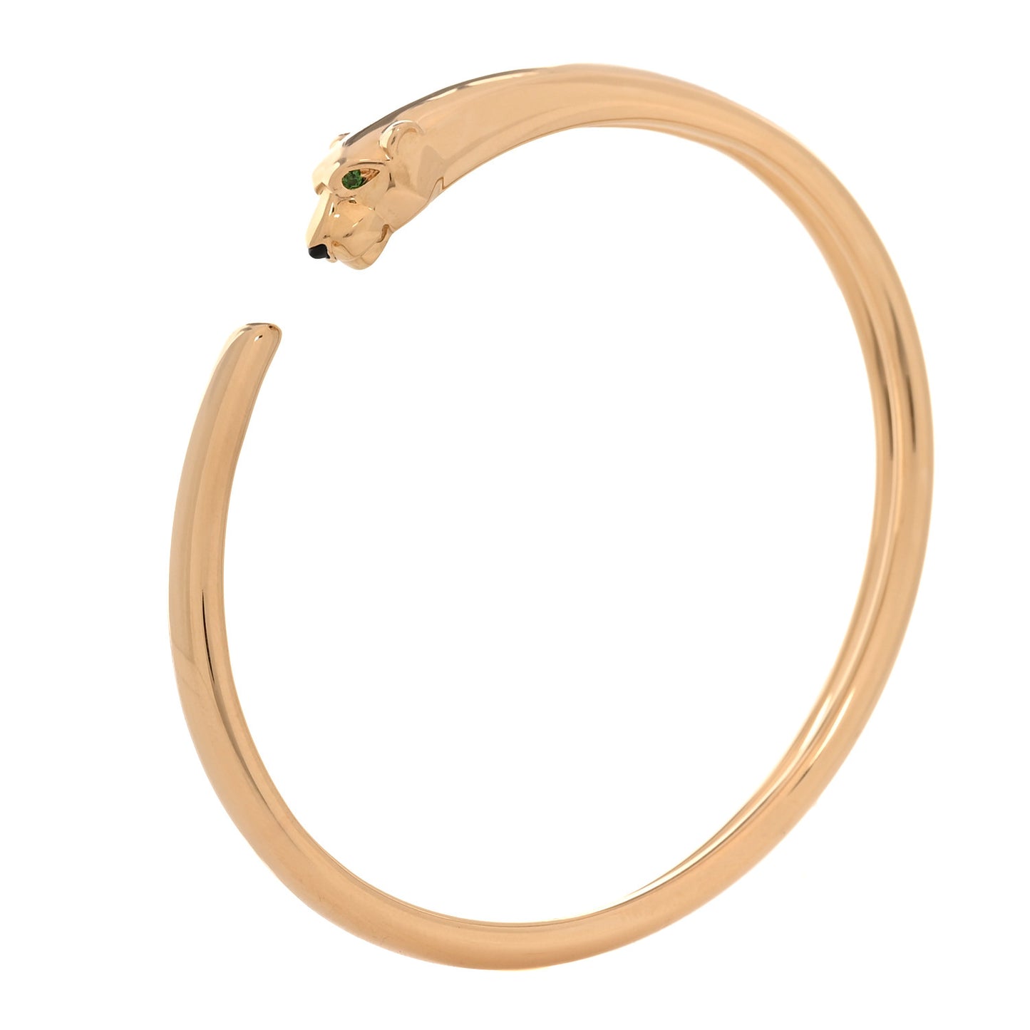 18K Yellow Gold Tsavorite Black Onyx Panthere De Cartier Bracelet 15