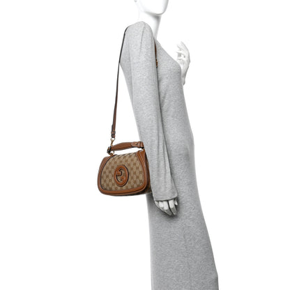 Gucci GG Monogram Calfskin Medium Blondie Top Handle Bag Beige Dark Brown 2 of 11