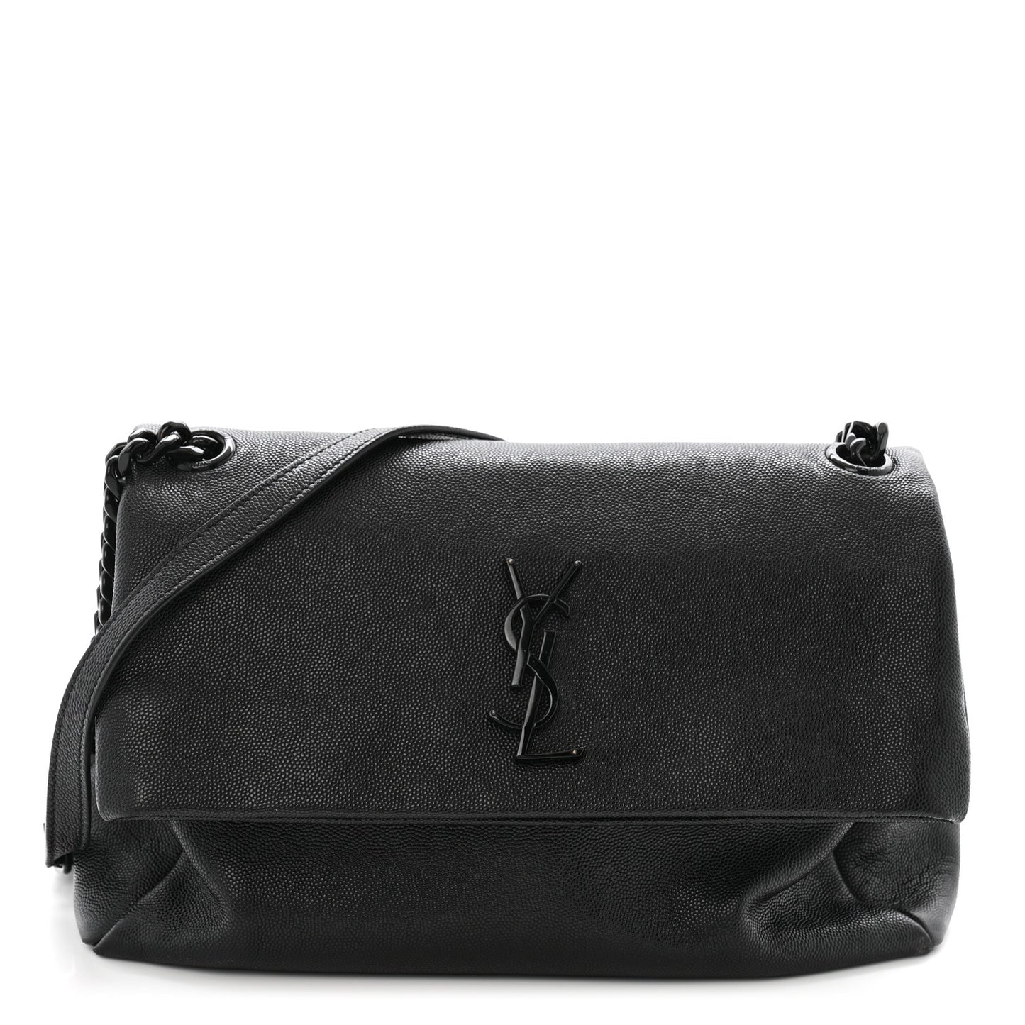 Grain De Poudre Medium West Hollywood Monogram Fold-Over Black