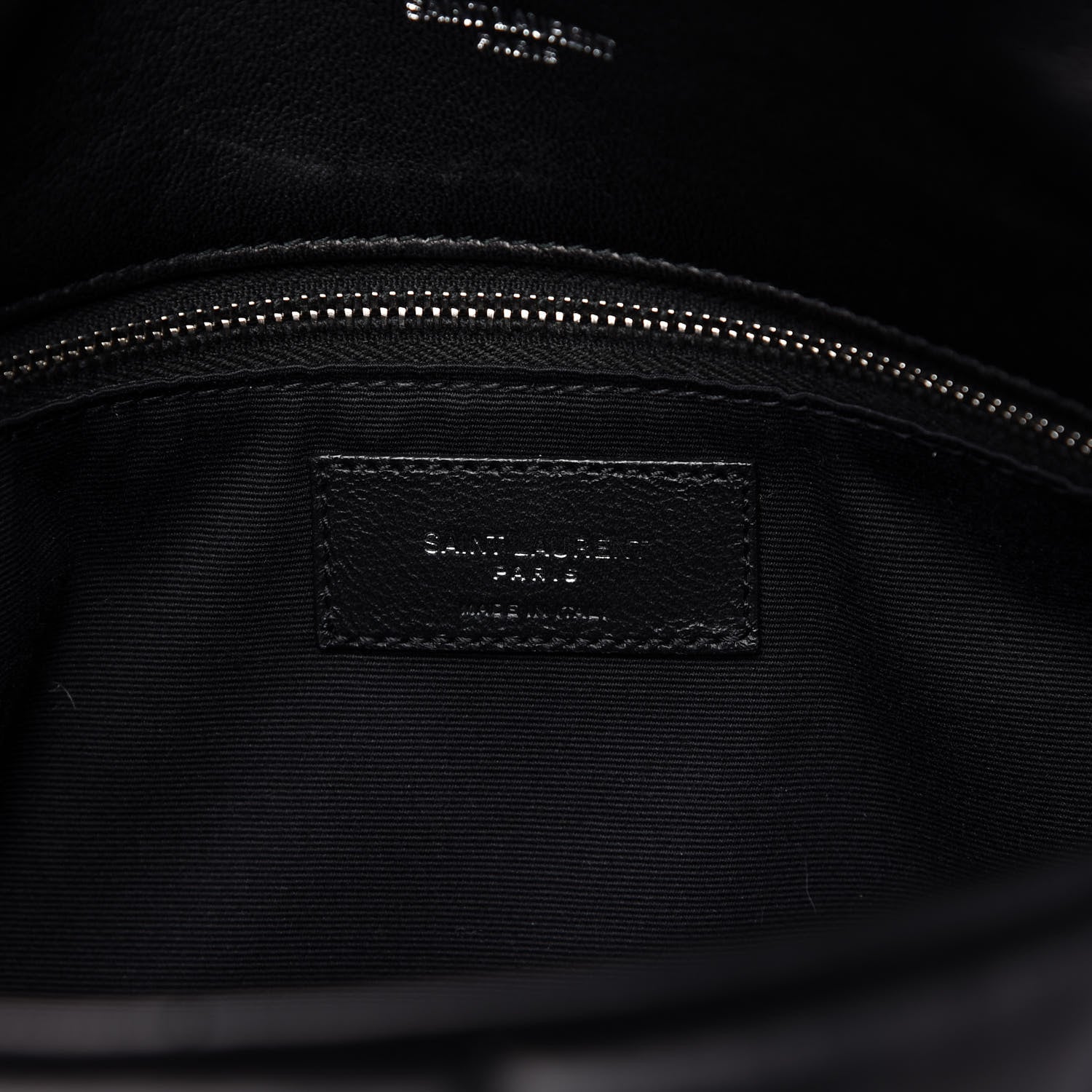Saint Laurent Lambskin Quilted Medium Loulou Puffer Monogram Chain Satchel Black 8 of 10