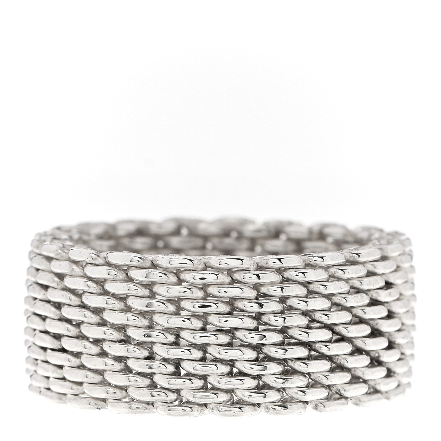 Tiffany Sterling Silver Somerset Mesh Ring 60 9.25 1 of 4