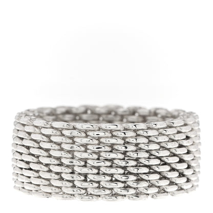 Tiffany Sterling Silver Somerset Mesh Ring 60 9.25 1 of 4
