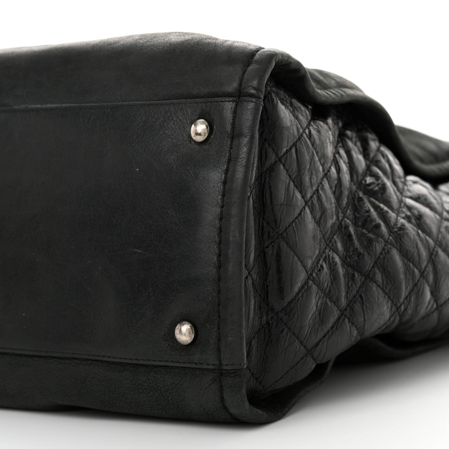 Iridescent Calfskin In the Mix Tote Black