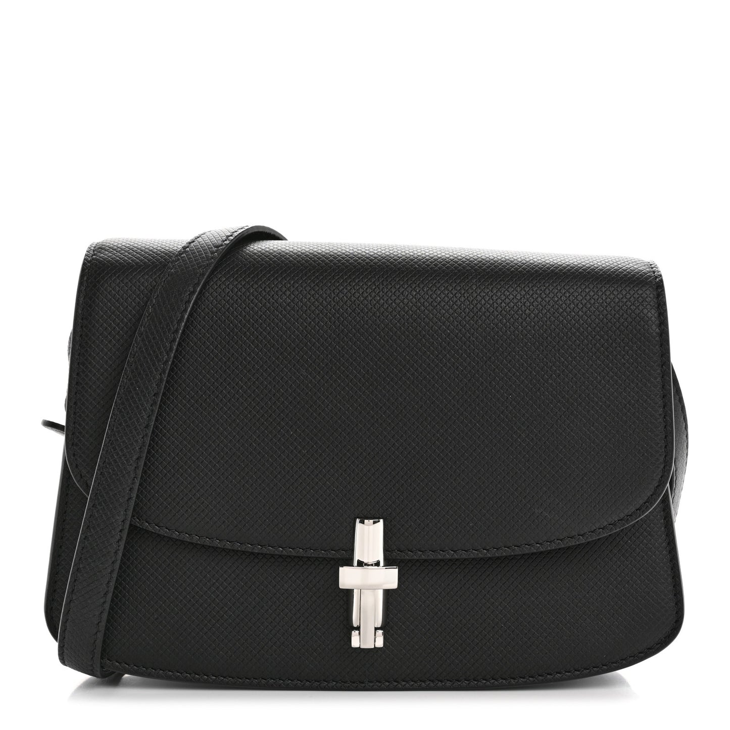 Stamped Saddle Calfskin The Sofia 8.75 Crossbody Black
