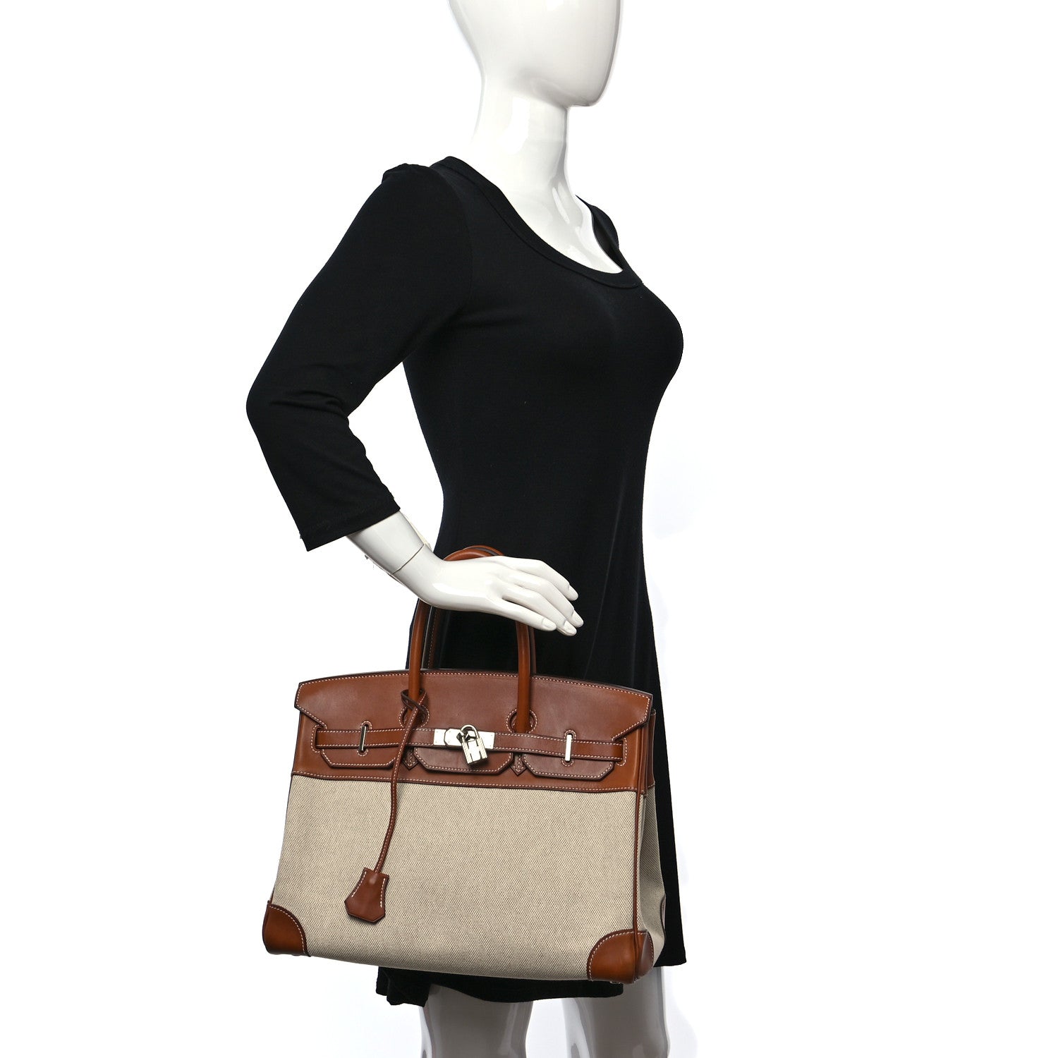 Hermes Toile Barenia Birkin 35 Fauve 2 of 13