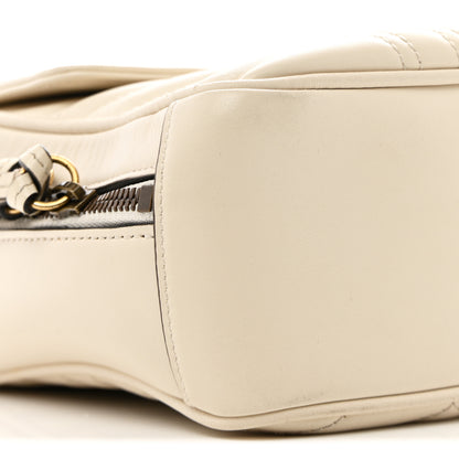 Gucci Calfskin Matelasse Sylvie Web Small GG Marmont Top Handle Shoulder Bag White 9 of 11