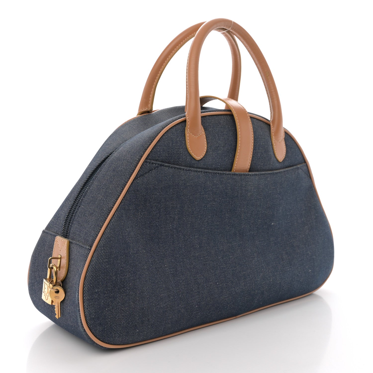 Christian Dior Denim Calfskin Saddle Bowler Blue 3 of 13