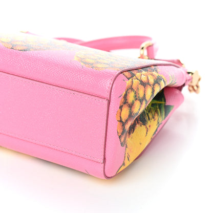 Dolce & Gabbana Dauphine Pineapple Print Small Miss Sicily Satchel Rosa 8 of 8