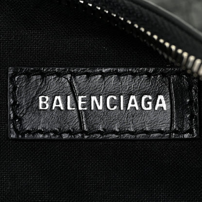 Balenciaga Extra Supple Calfskin Crystal Crocodile Embossed Le Cagole Shoulder Bag XS Black 7 of 10