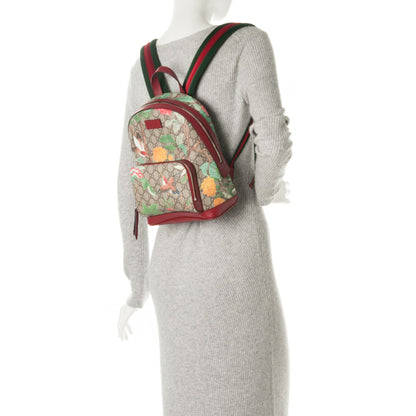 Gucci GG Supreme Monogram Tian Web Small Day Backpack Beige Multicolor Red 2 of 7