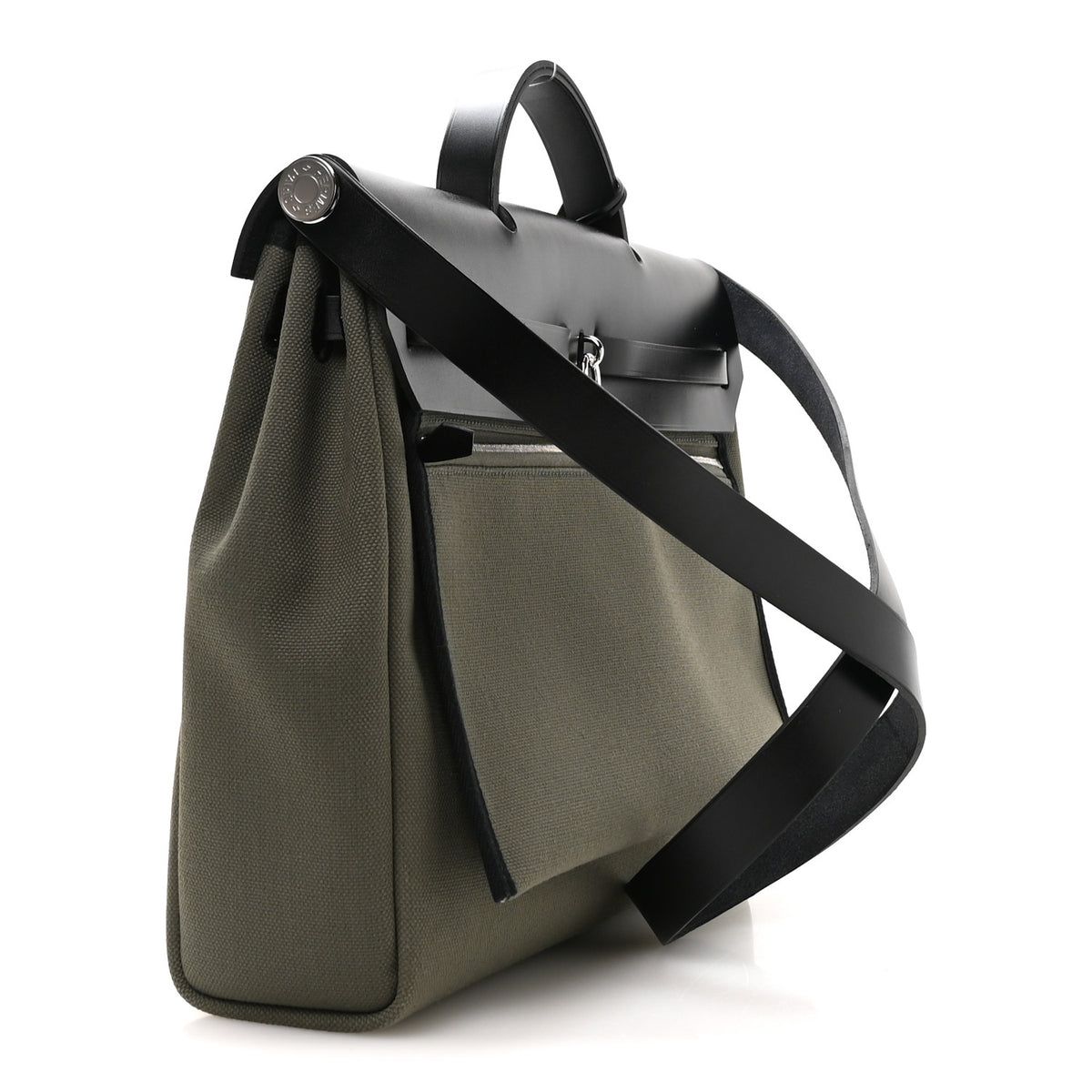 Hermes Military Toile Vache Hunter Herbag 39 Vert De Gris Black 4 of 12