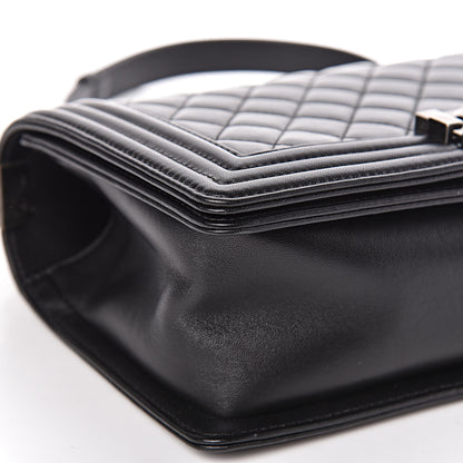 Chanel Lambskin Quilted Medium Boy Flap Black 9 of 11