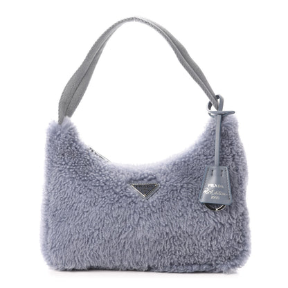 Prada Shearling Mini Re-Edition 2000 Bag Pervinca 1 of 11